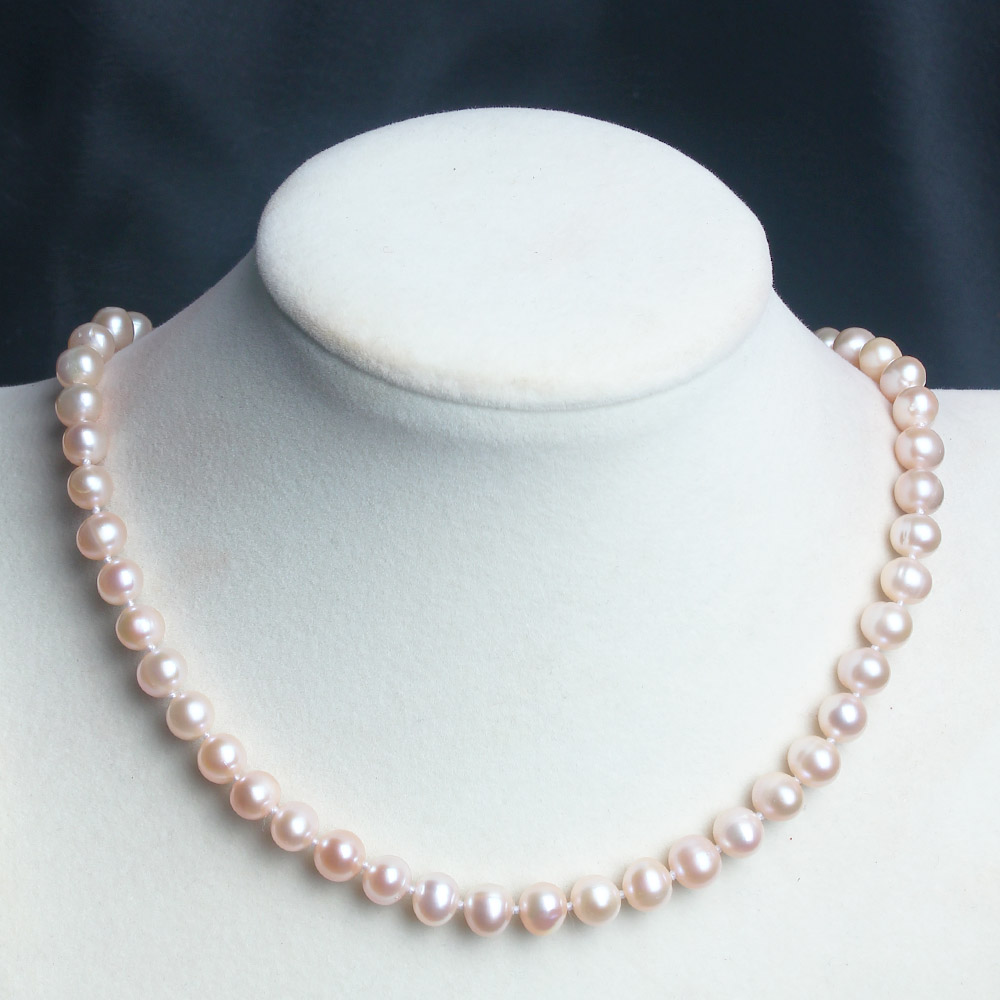 Genuine Natural Pink Pearl Necklace Choker Long 16-18 inch adjustable ...